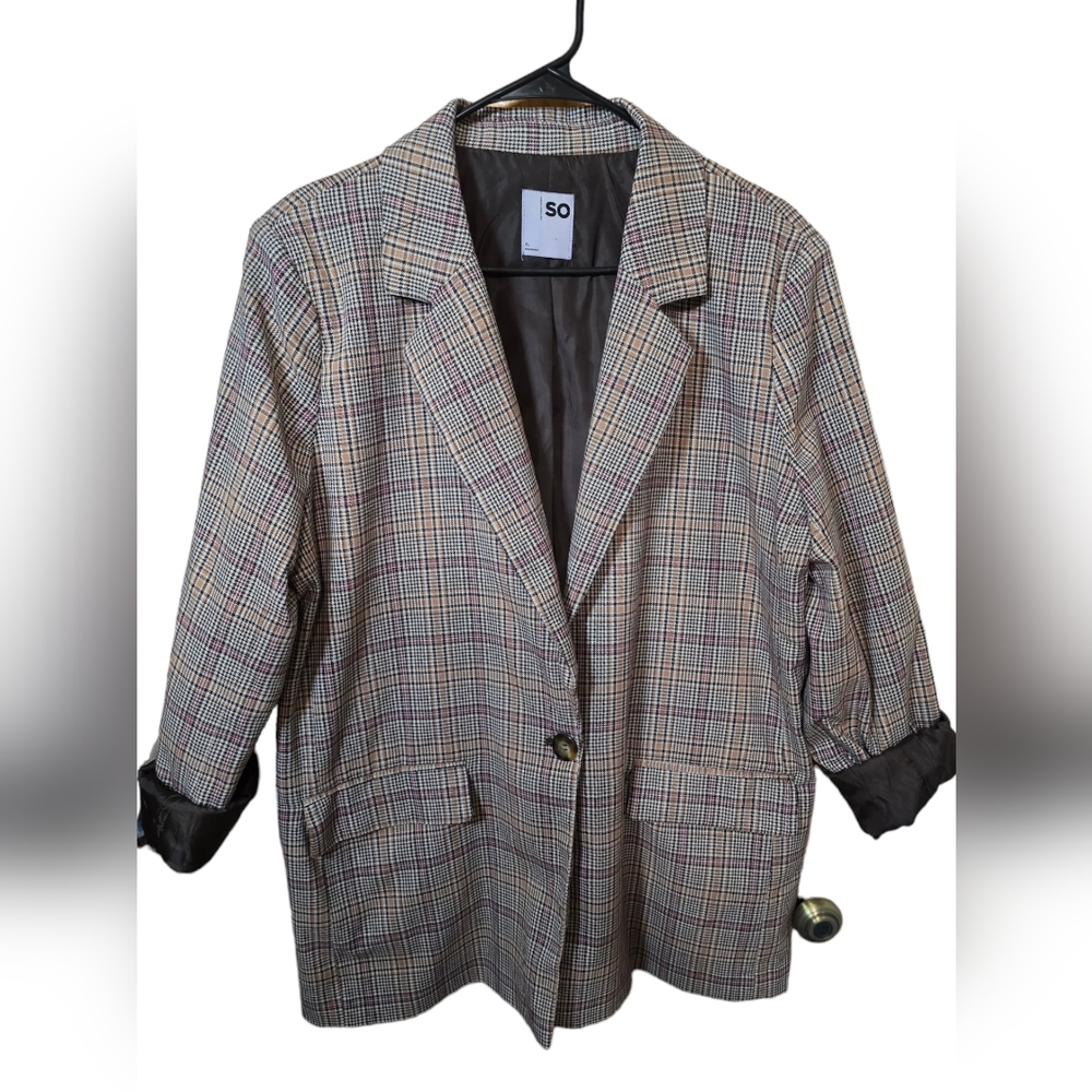 Women plaid blazer